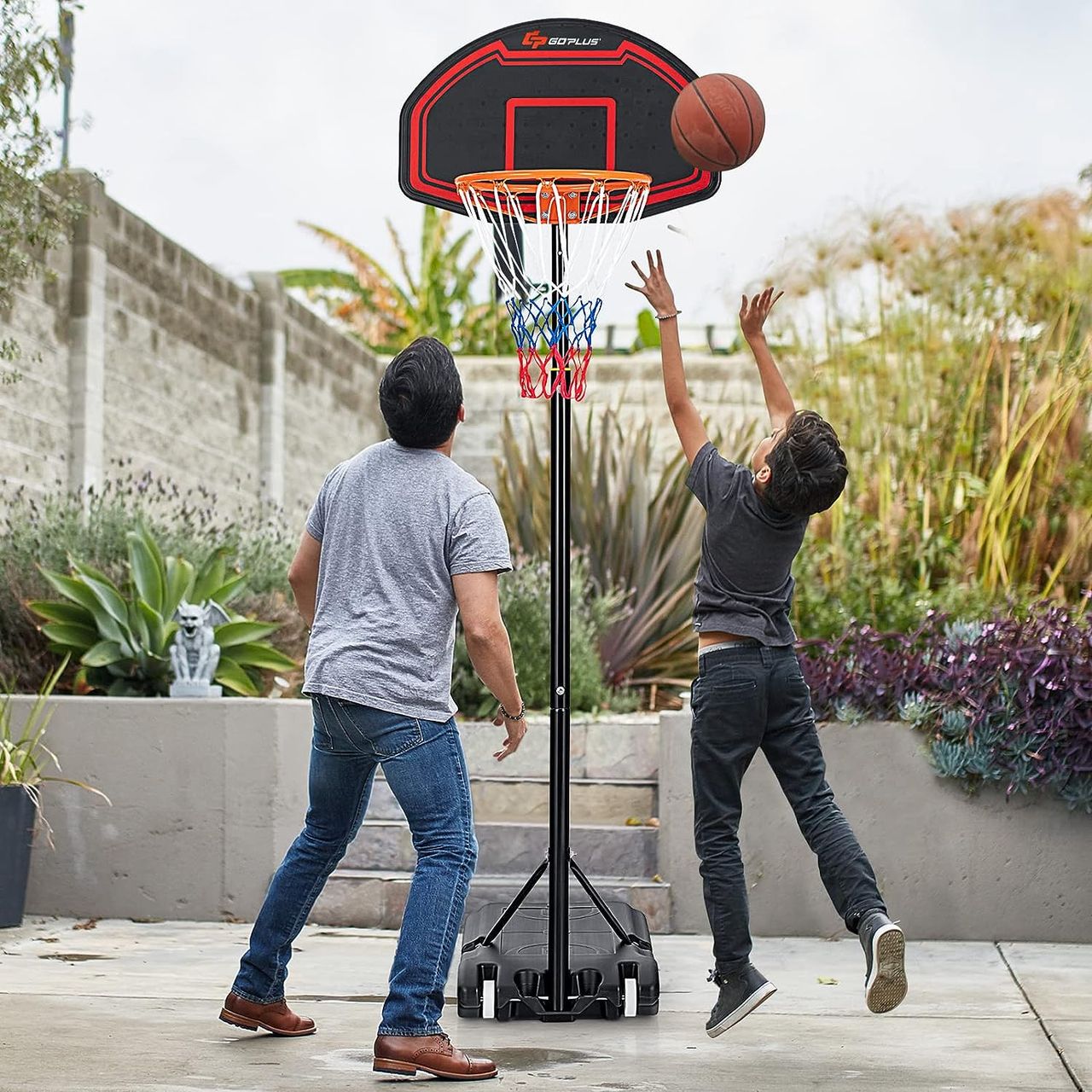 Costway Basketballständer 155-210cm höhenverstellbar