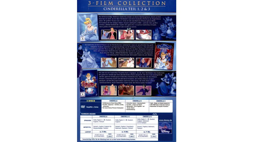 Cinderella - Dreierpack ( Classics + 2. & 3.Teil)  [3 DVDs]