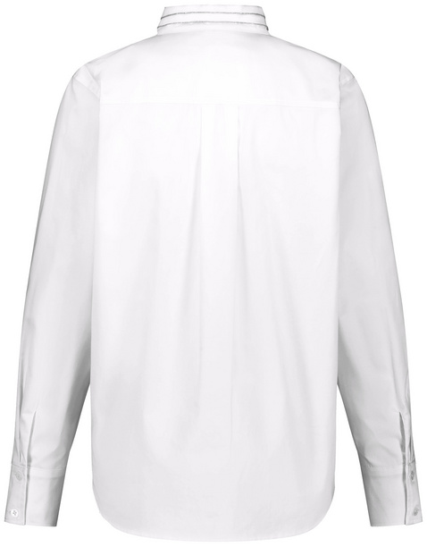 Baumwollbluse mit dekorativem Stehkragen