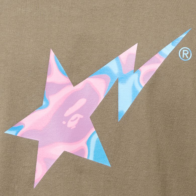 A Bathing Ape Liquid Camo Sta Logo Tee brown