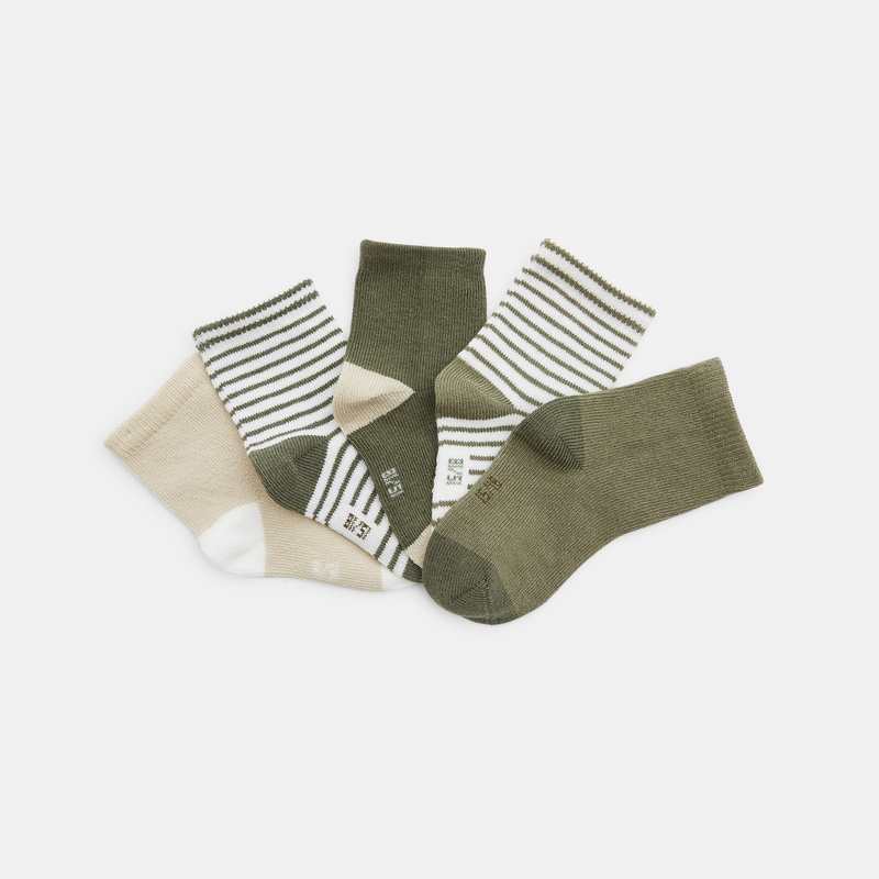 Chaussettes assorties (lot de 5) vertes bébé garçon