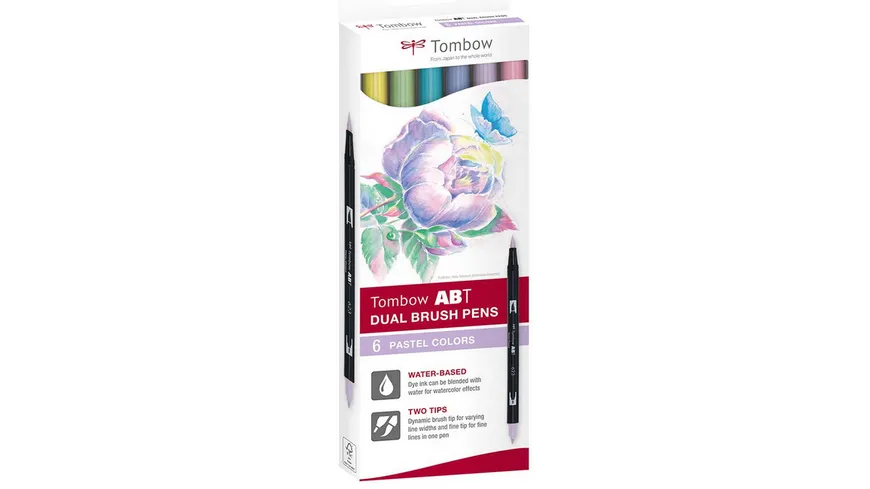 Tombow ABT Dual Brush Pens 6er Set Pastell