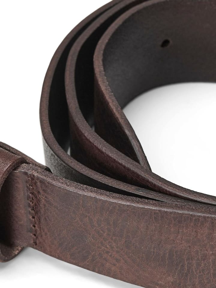 Jack & Jones Ledergürtel JACVICTOR Leather Belt Metallstiftschnalle in Dunkelbraun günstig kaufen