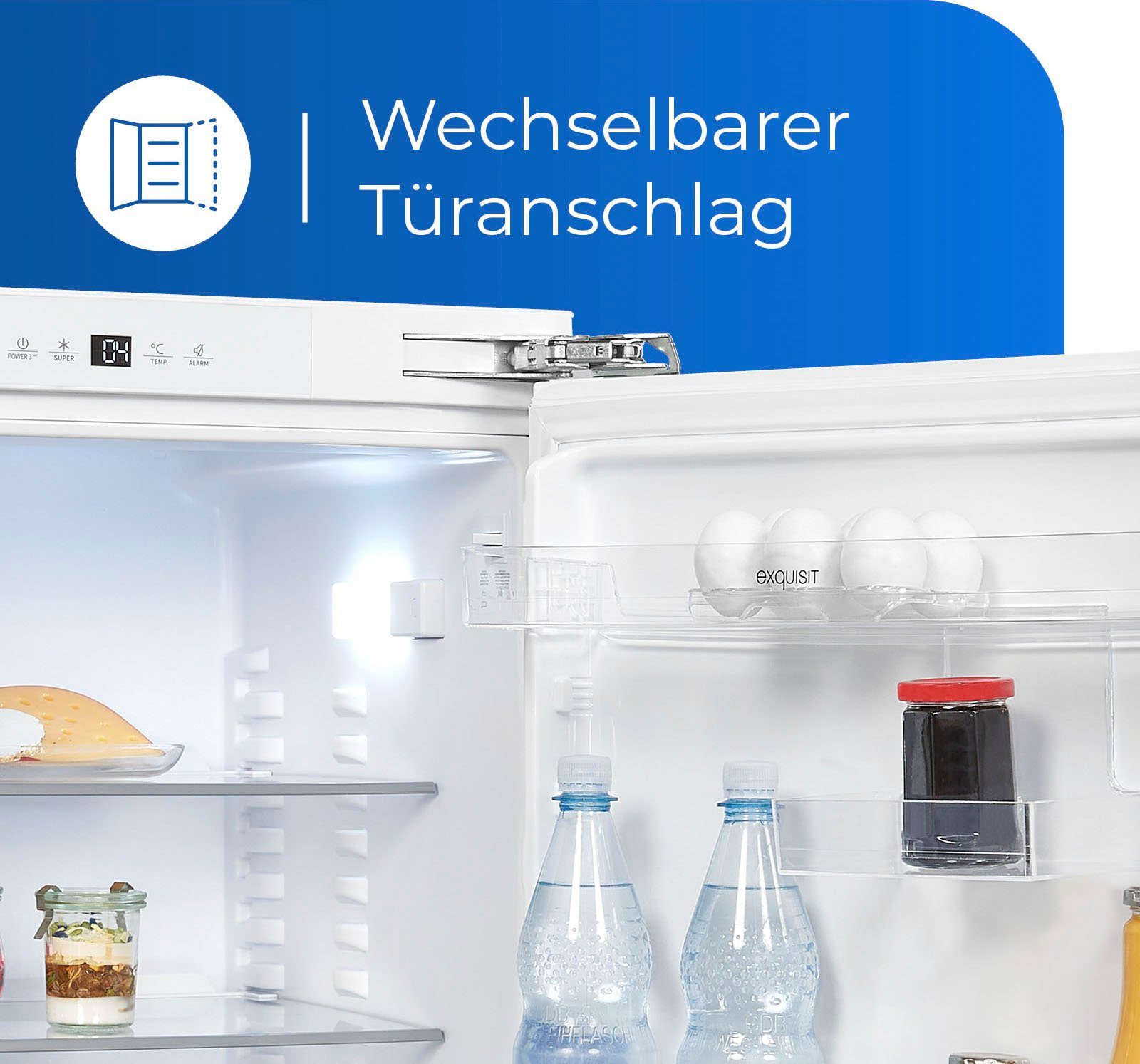 exquisit Einbaukühlschrank UKS140-V-FE-010D, 81,8 cm hoch, 59,5 cm breit