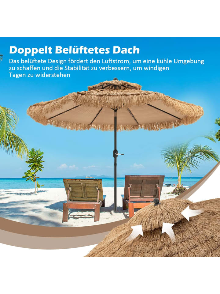 COSTWAY Sonnenschirm Hawaii 270 cm in Braun günstig kaufen onesize