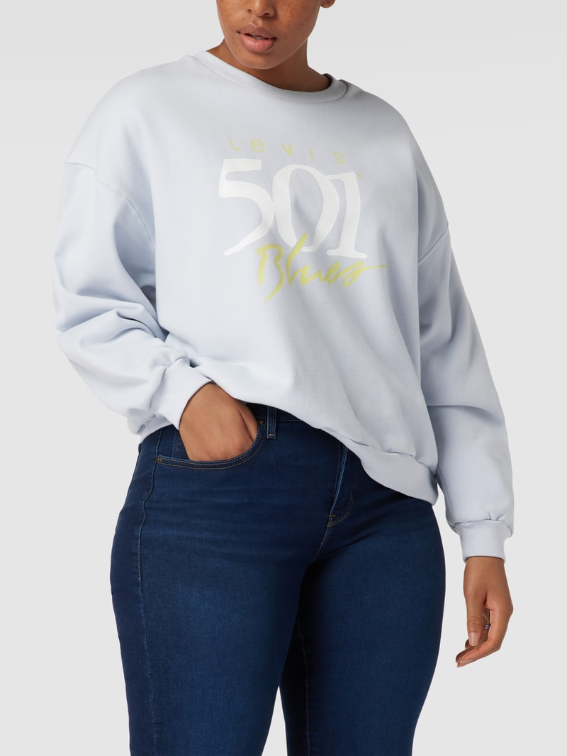 PLUS SIZE Sweatshirt mit Label-Print Modell 'Vintage' in jeans