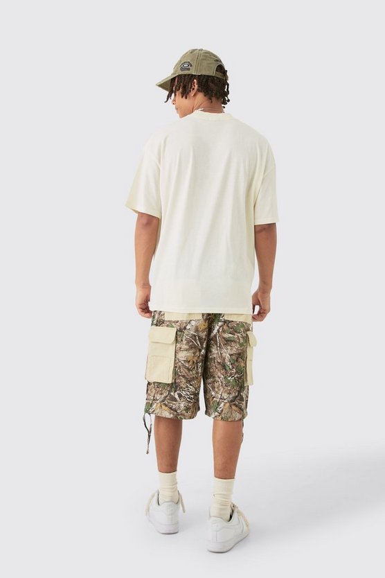 Camouflage Jorts mit Kontrast-Einsatz