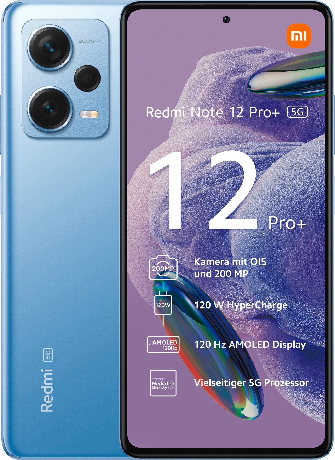 Xiaomi Redmi Note 12 Pro+ 5G 8GB+256GB Smartphone (16,94 cm/6,67 Zoll, 256 GB Speicherplatz, 200 MP Kamera)