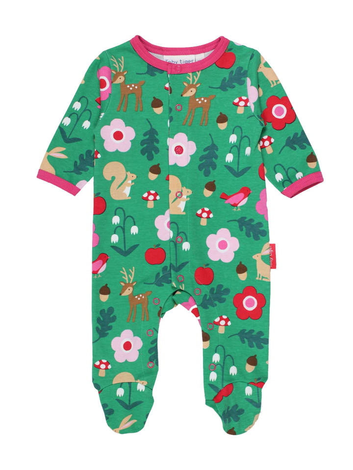 Toby Tiger Schlafanzug mit Wald Print in grün günstig kaufen