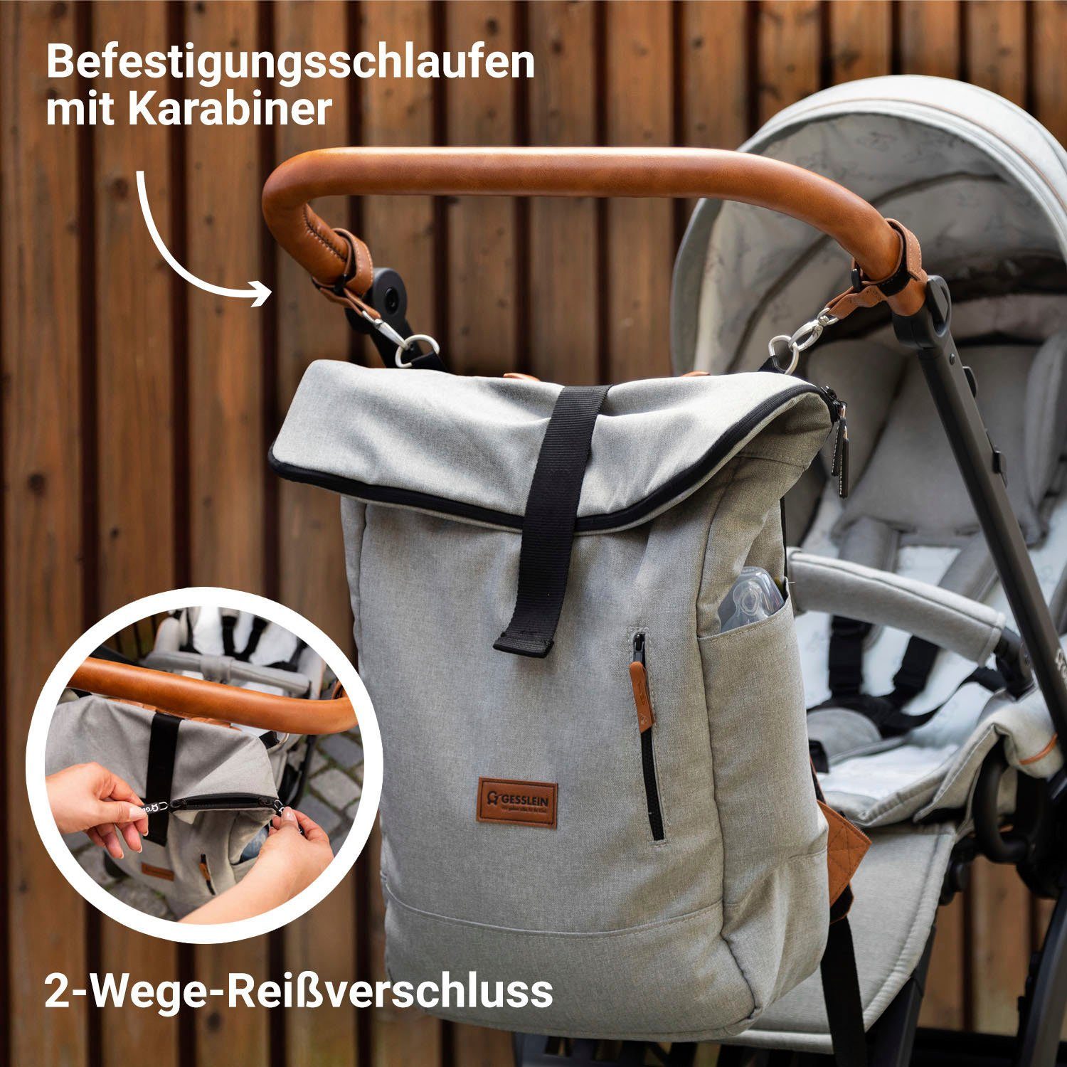 Gesslein Wickelrucksack N°6, schiefergrau, Made in Germany