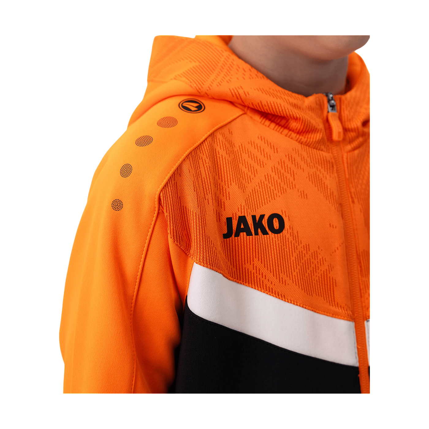 JAKO Icon Kapuzenjacke Kids Schwarz Orange F807