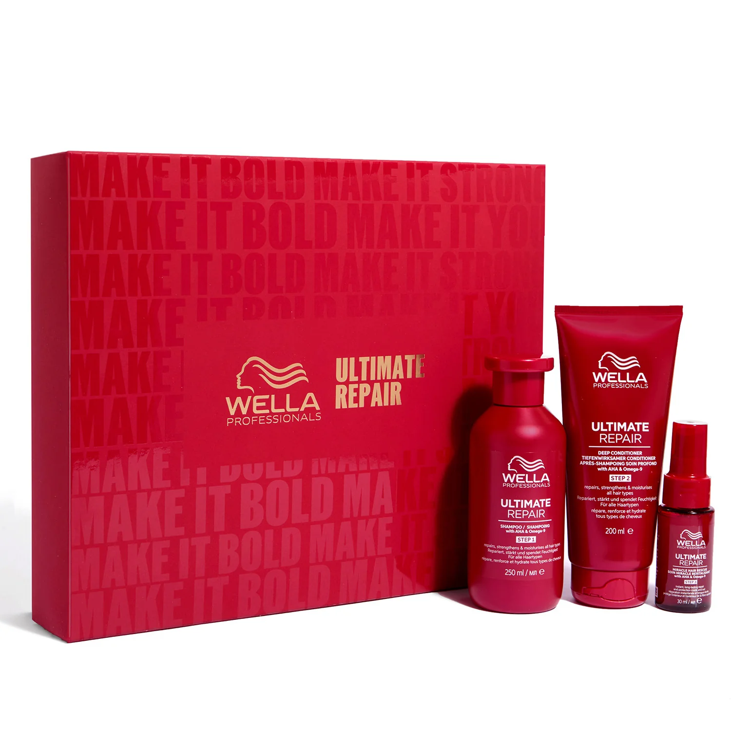 Ultimate Repair Ultimate Repair -joululahjasetti - shampoo, hoitoaine ja Miracle Hair Rescue - hiuslahjasetit, korjaava shampoo