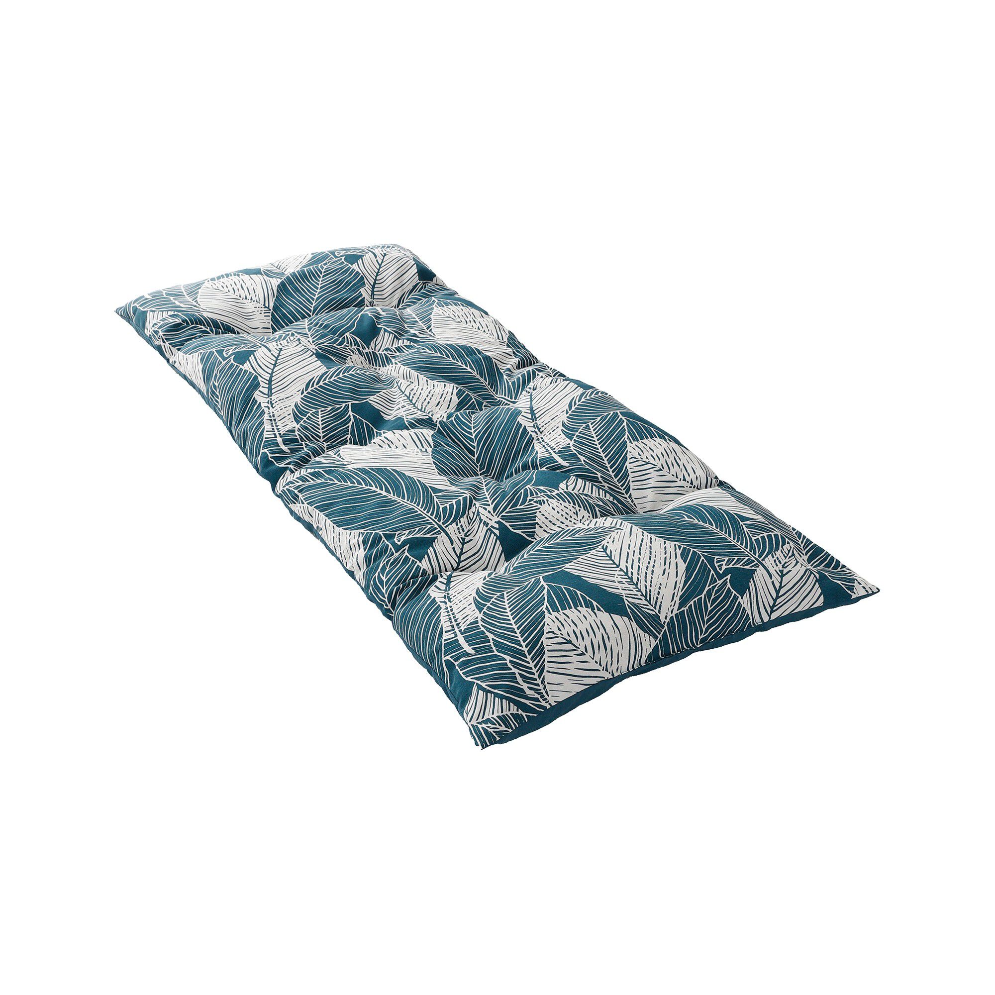 Long coussin déco coton imprimé feuillage