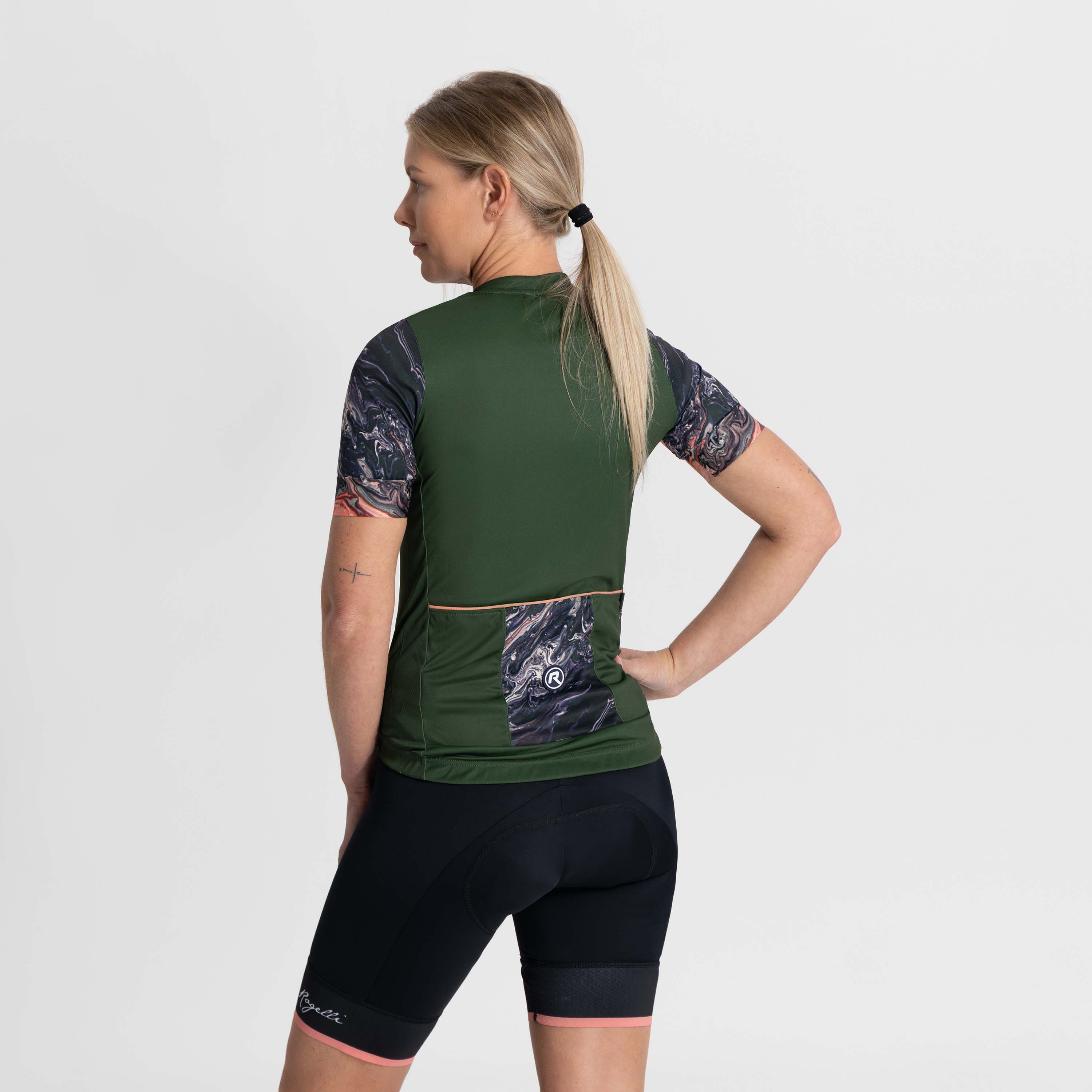 Rogelli Liquid Grün/Koralle Damen Radtrikot Kurzarm