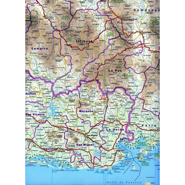 Nicaragua, Honduras, El Salvador 1 : 650 000 - Straßenkarte