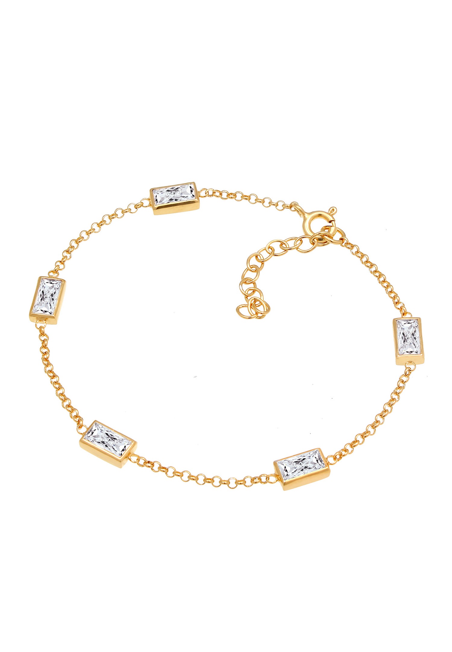 Elli klassisk filigran justerbart armbånd med kubiske zirkoniakrystaller for kvinner - (925/1000) sølv