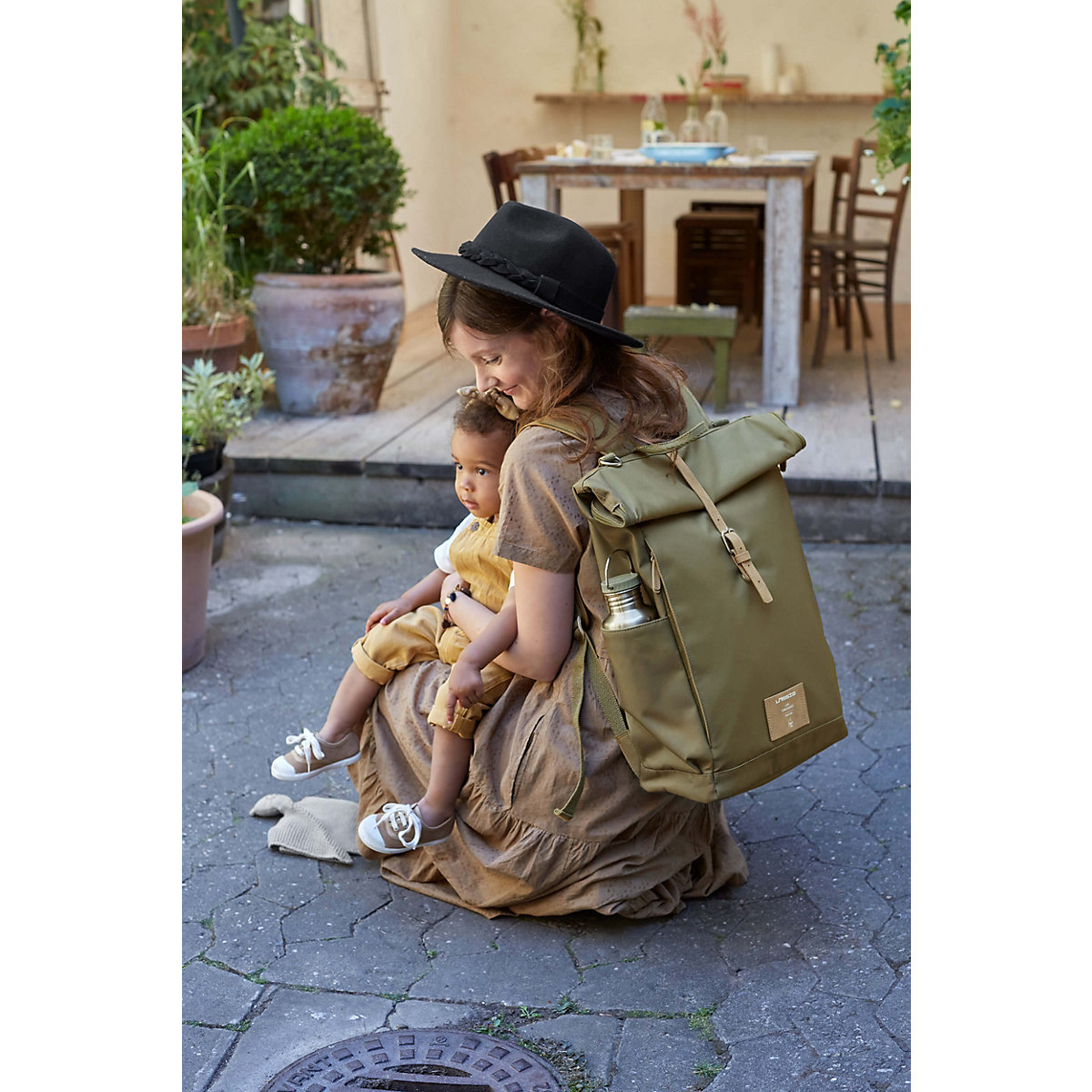 Wickelrucksack Green Label Tidy Talent olive, inkl. Zubehör & Wickelunterlage