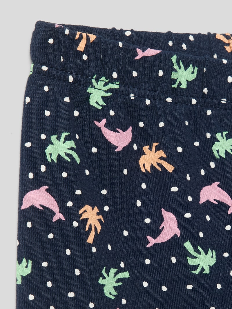 Leggings mit Allover-Print in marineblau