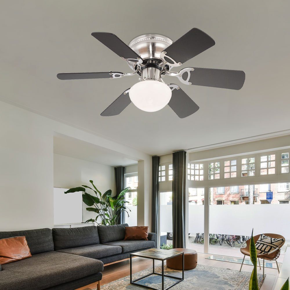 etc-shop Deckenventilator, Deckenventilator mit Beleuchtung und Zugschalter 2 Flügelfarben