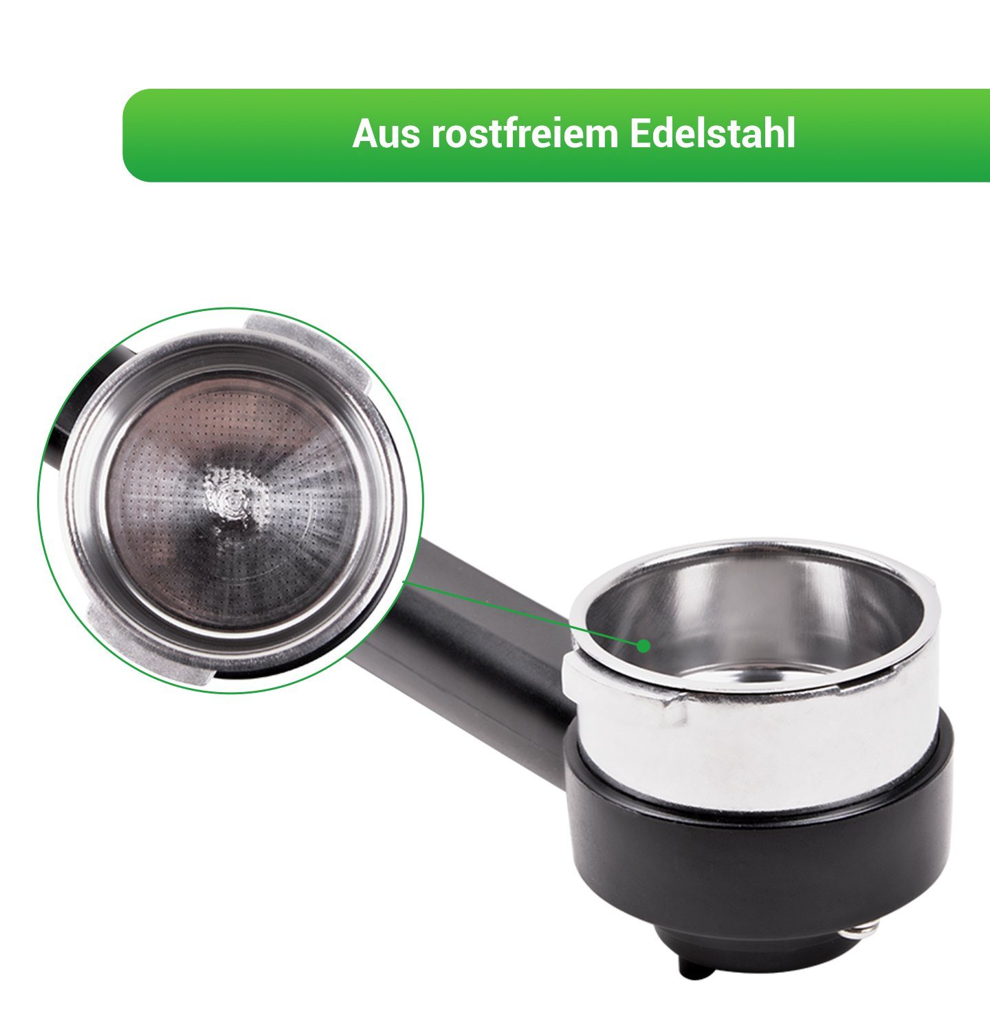 VIOKS Siebträger-/Filterkaffeemaschine Ersatz für Philips Saeco 996530067961, Siebträger mit Sieb für Kaffeemaschine