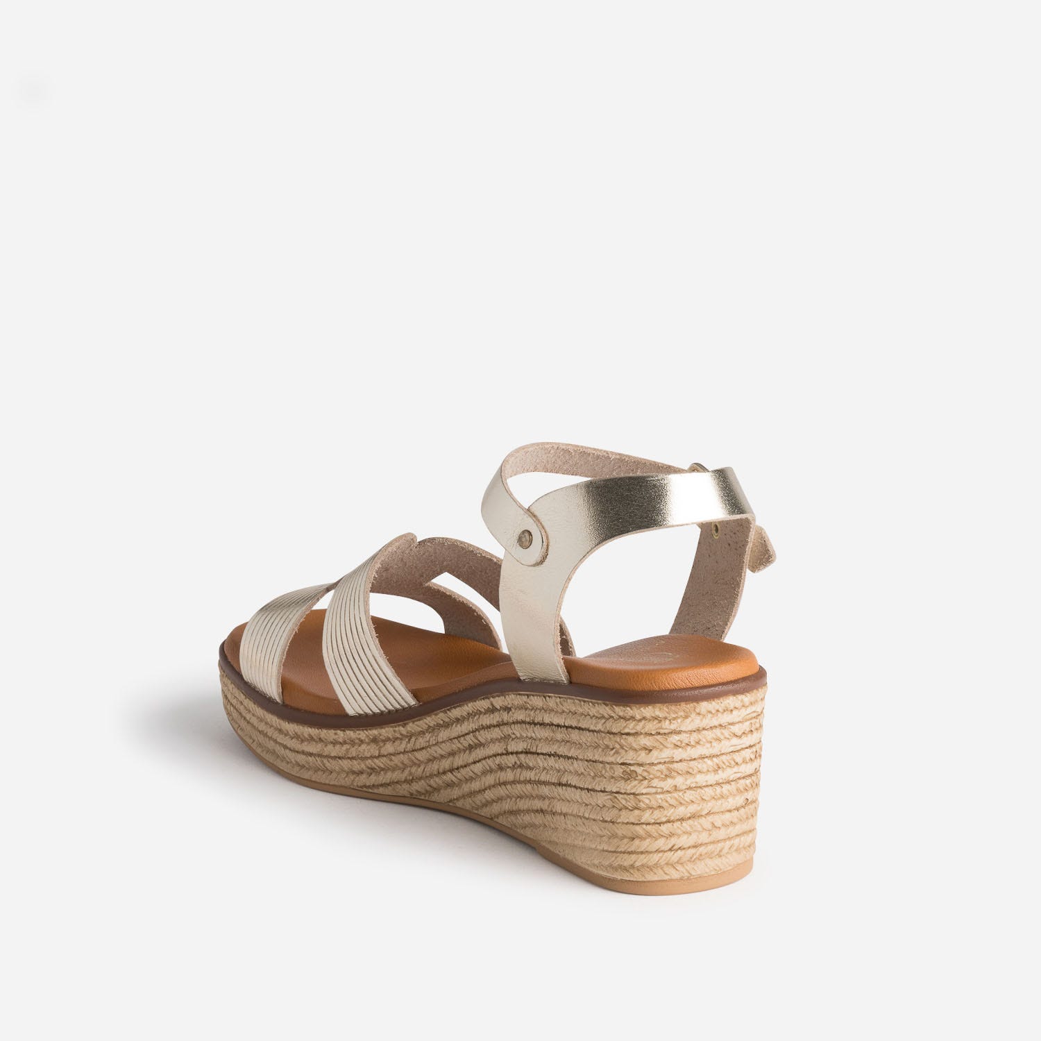 Sandale dorée éco-conçue en cuir