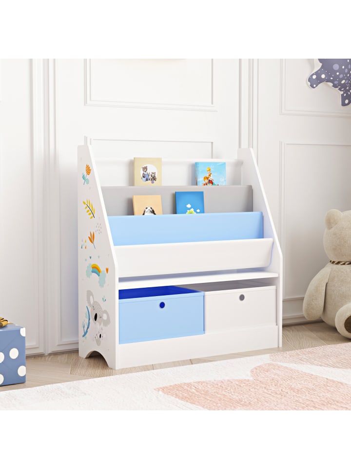 en.casa Kinderregal Neda in Blau (H)74cm (B)71cm (T)23cm günstig kaufen onesize