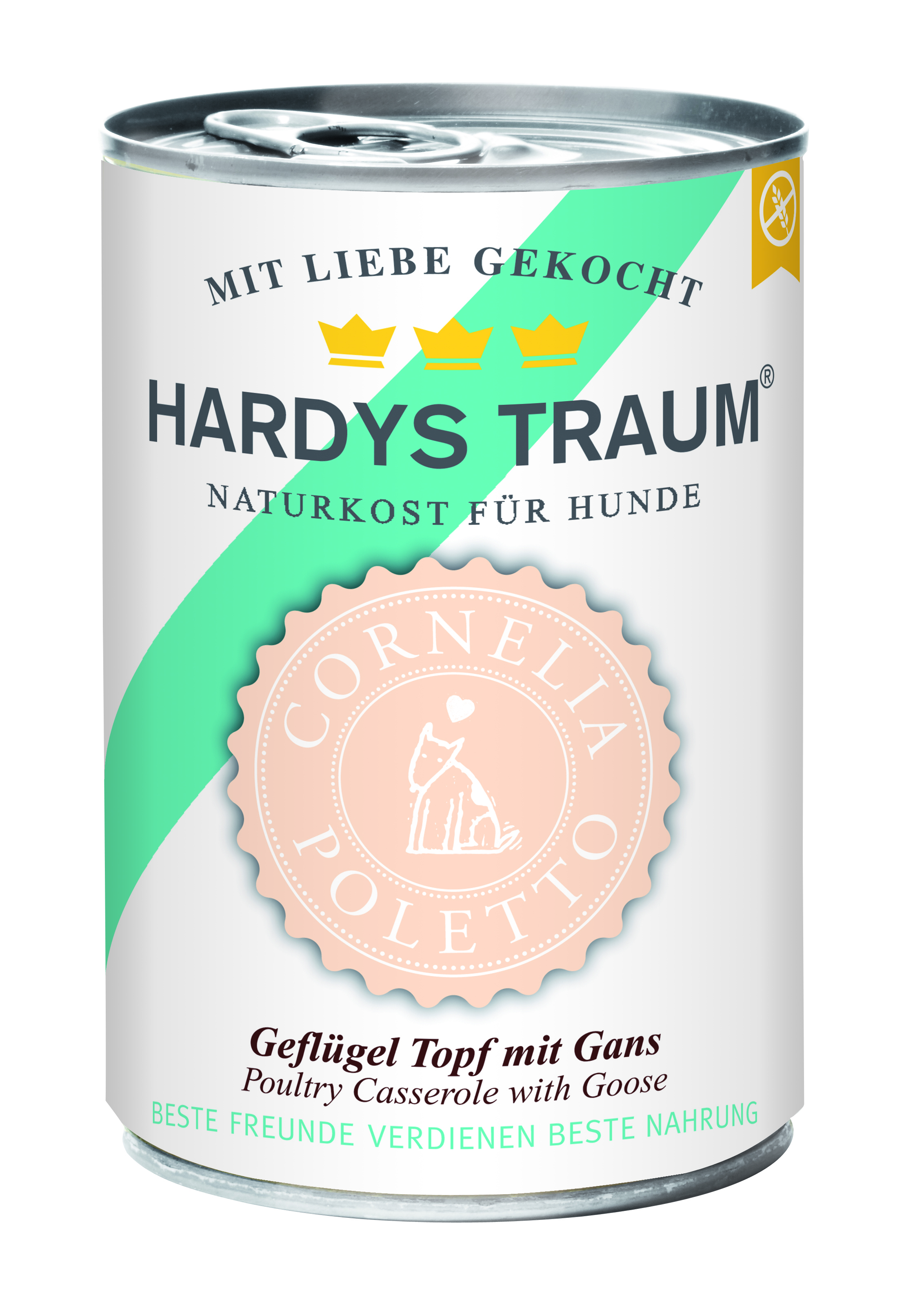 HARDYS Hundenassfutter HARDYS Edition Cornelia Poletto 6x400 g Geflügel Topf mit Gans