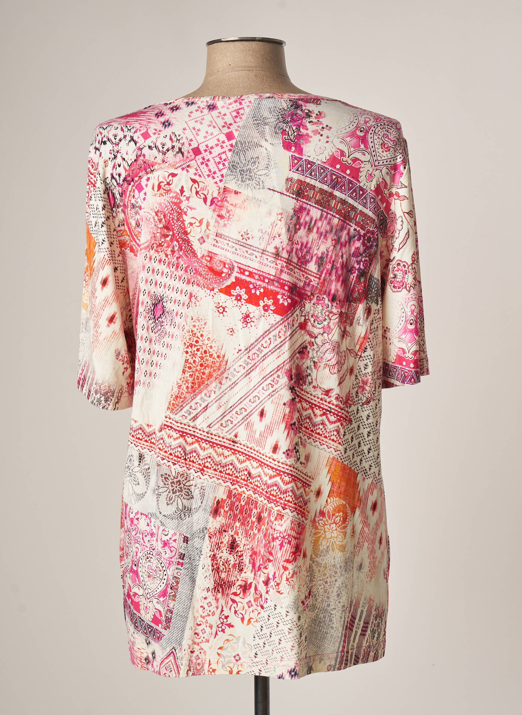 Chalou Tuniquemanchecourte Femme couleur rose