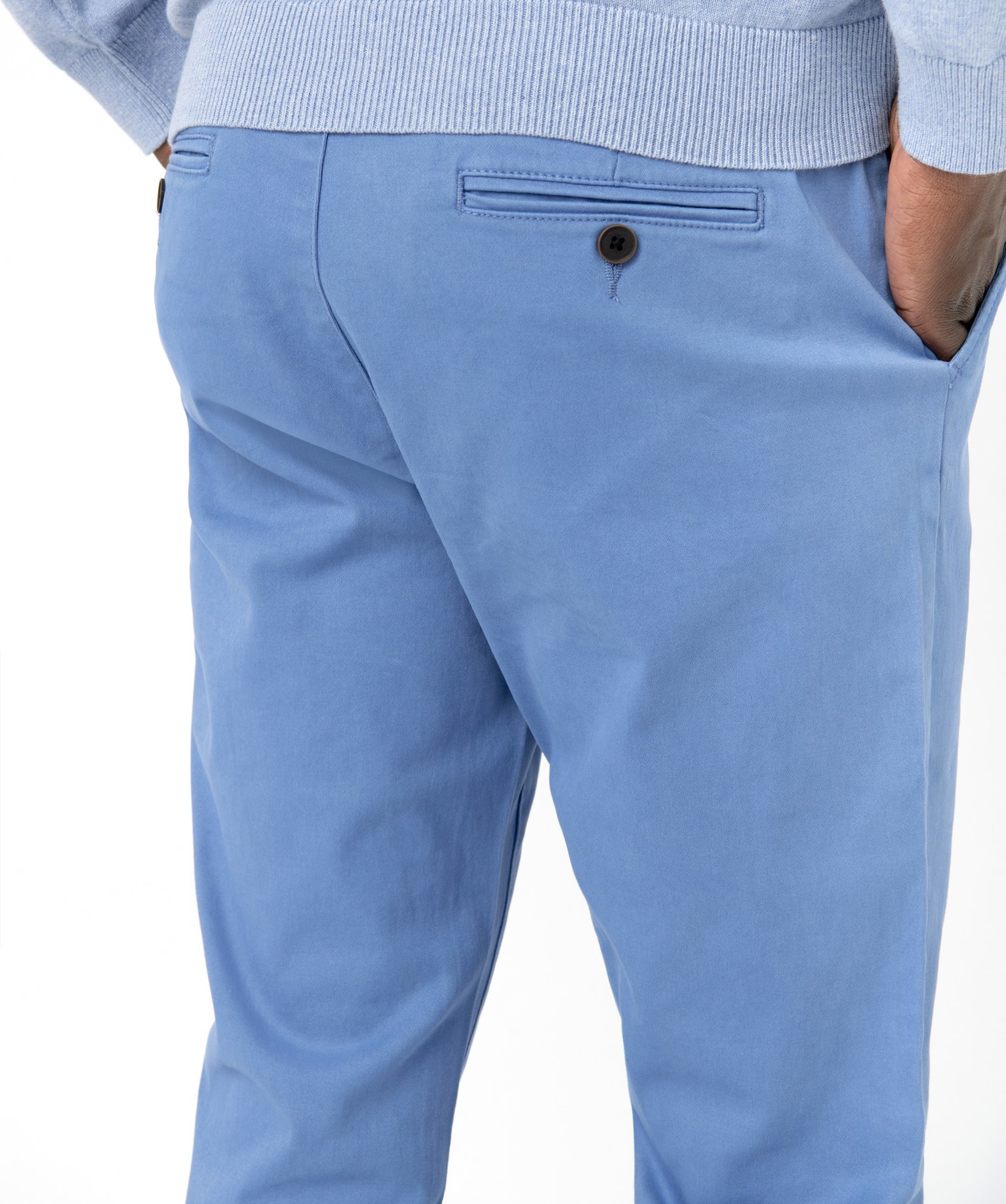 Pantalon chino en coton stretch homme bleu fonce | GEMO