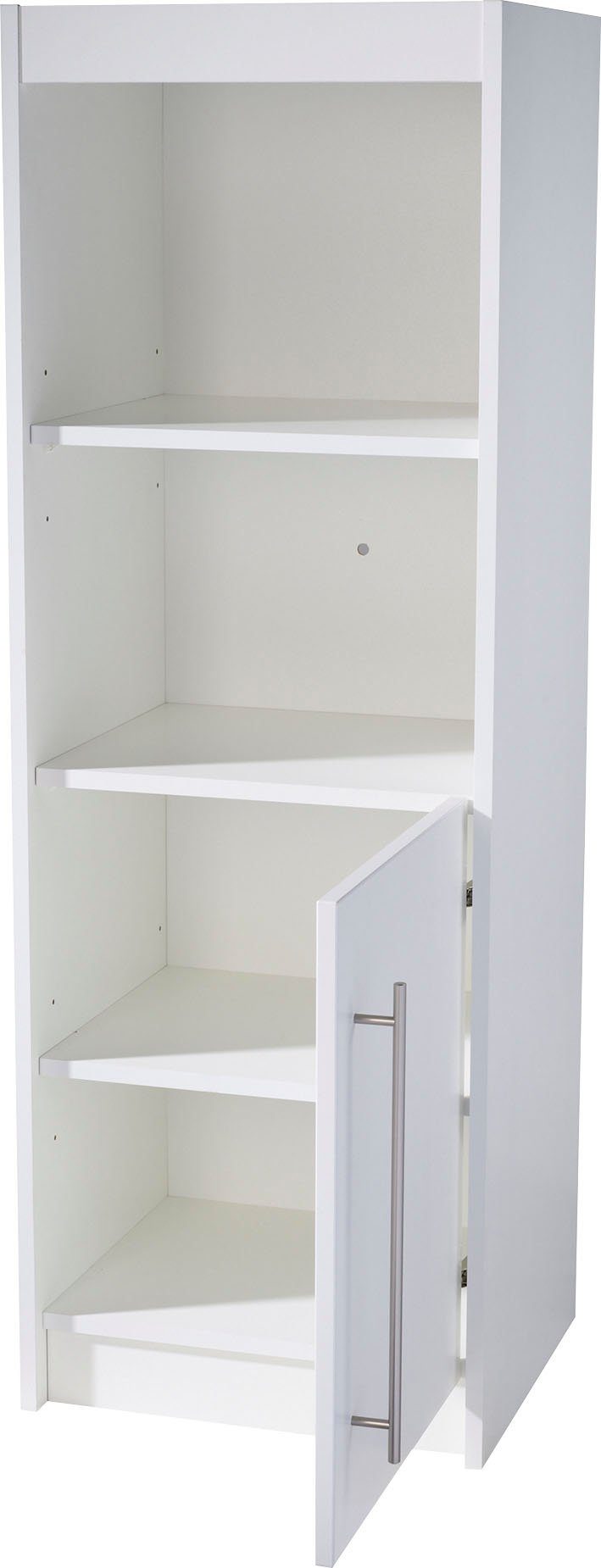roba® Standregal Regal Maren 125 cm hoch - Weiß, modernes Bücher- oder Dekoregal, 2 offene Fächer, 1 Tür mit 2 Fächern