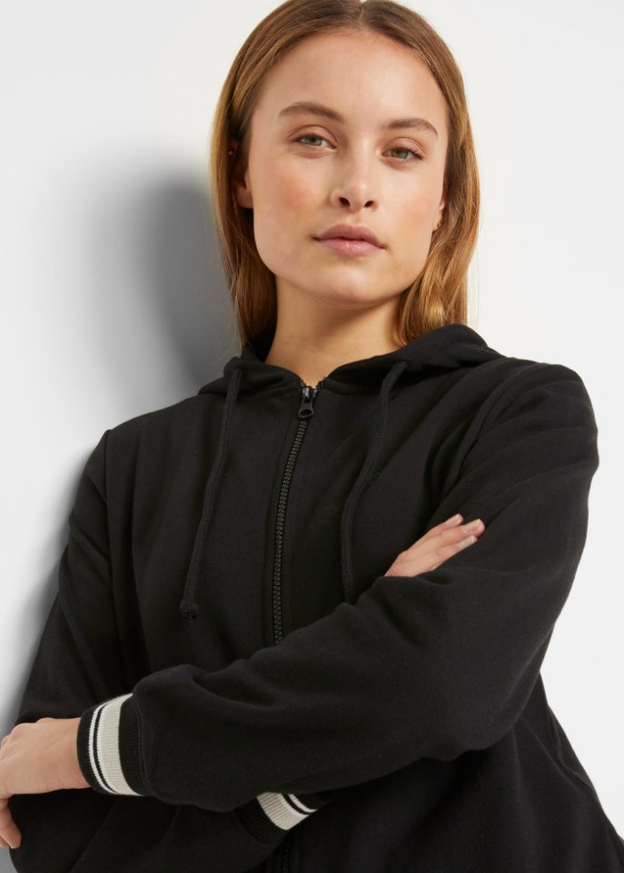 Sweatjacke mit Kontraststreifen