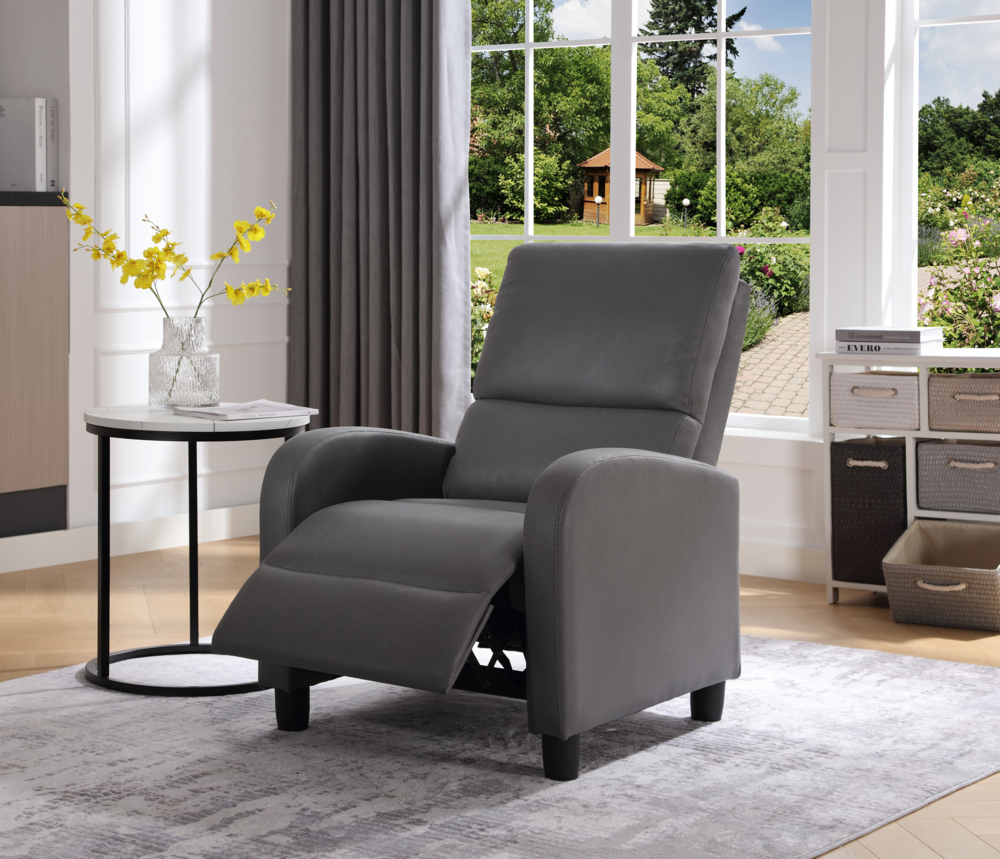 Happy Home Happy Home Relaxsessel mit verstellbare Rückenlehne & Fußteil, grau