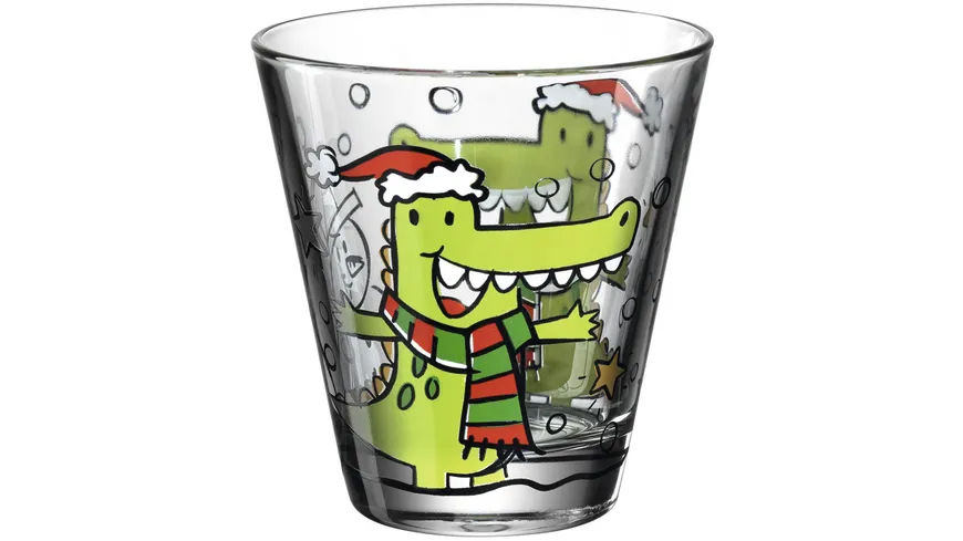 LEONARDO Becher Glas Krokodil Natale Ø 7,90 cm