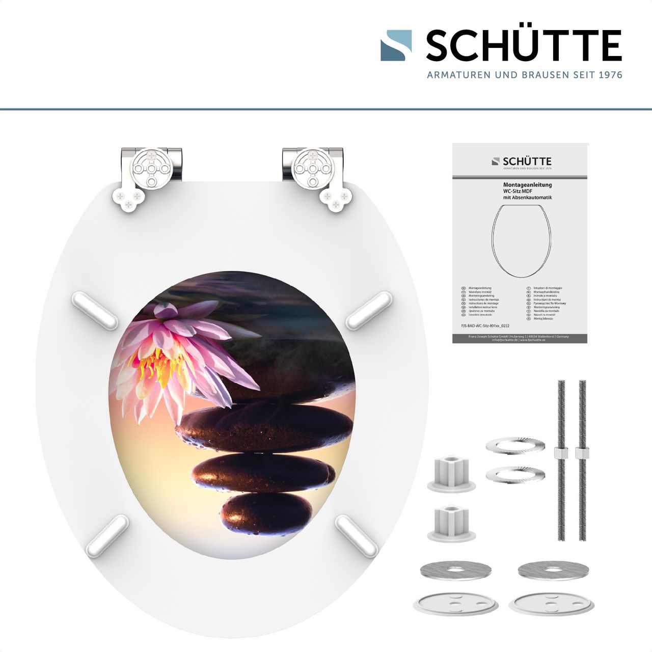 Schütte MDF WC Sitz SUNSET DREAM, Toilettendeckel mit Absenkautomatik, Holzkern