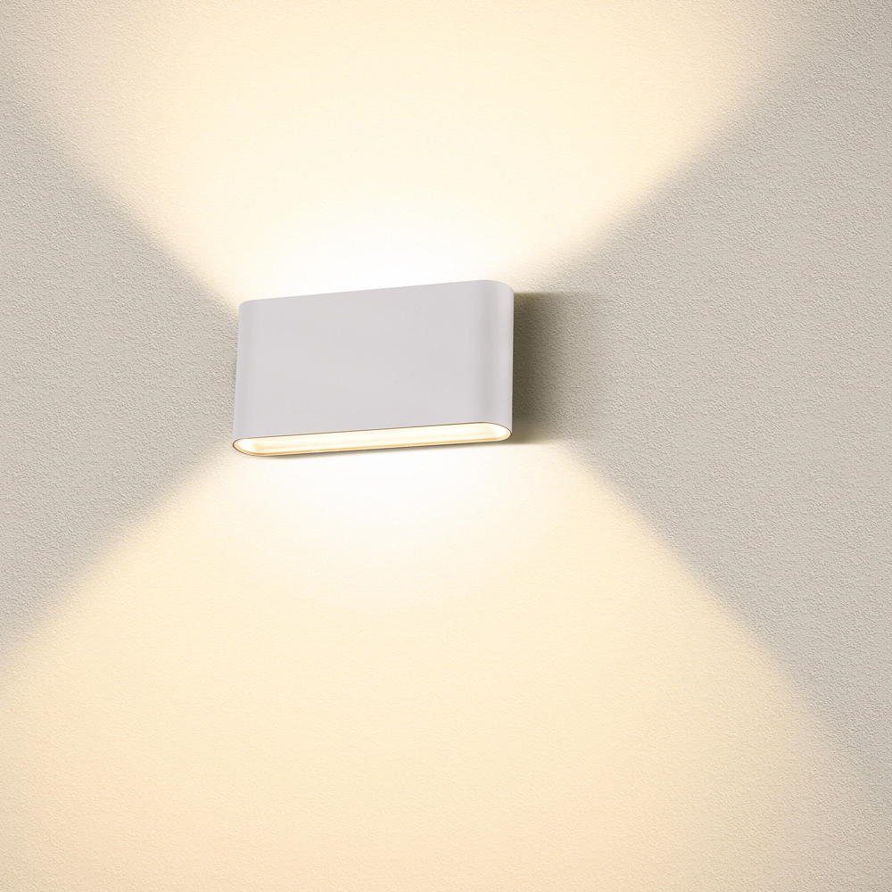 SLV LED Außen-Wandleuchte LED Wandleuchte Oval 18 in Weiß 2x 4,65W 860lm IP65, keine Angabe, Leuchtmittel enthalten: Ja, fest verbaut, LED, warmweiss, Aussenlampe, Aussenwandleuchte, Outdoor-Leuchte