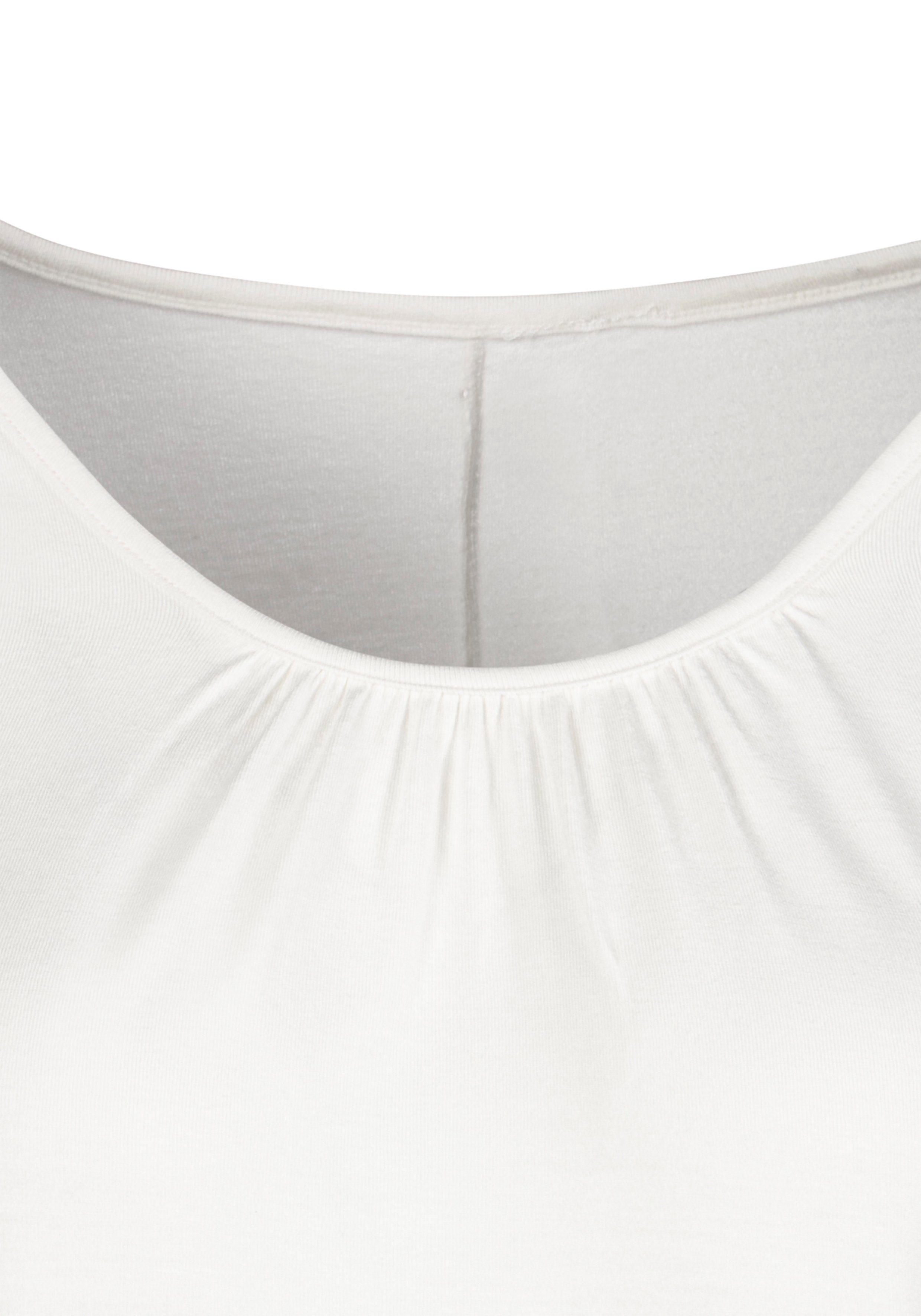 LASCANA 3/4-Arm-Shirt (2er-Pack) mit zarter Raffung am Ausschnitt