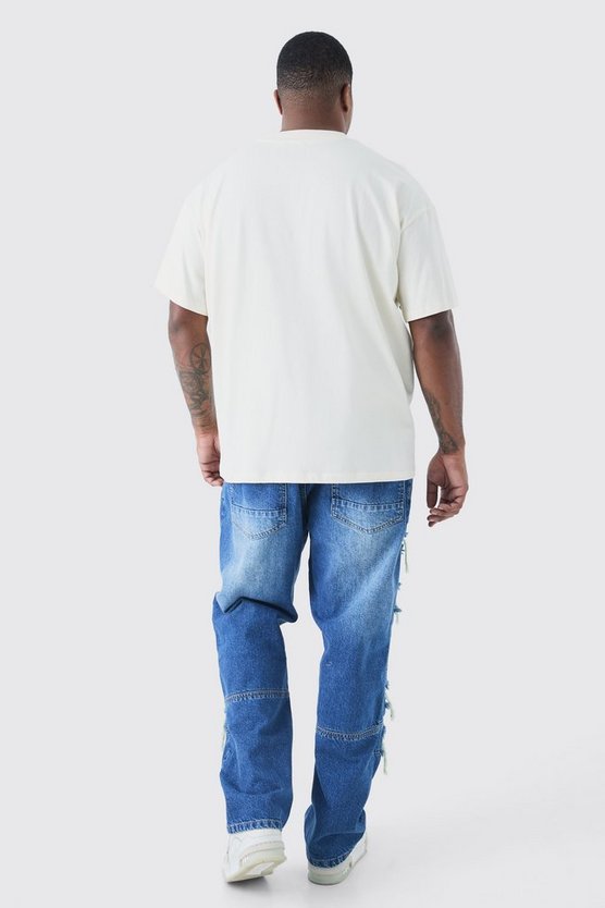 Plus gerade Jeans mit Rissen