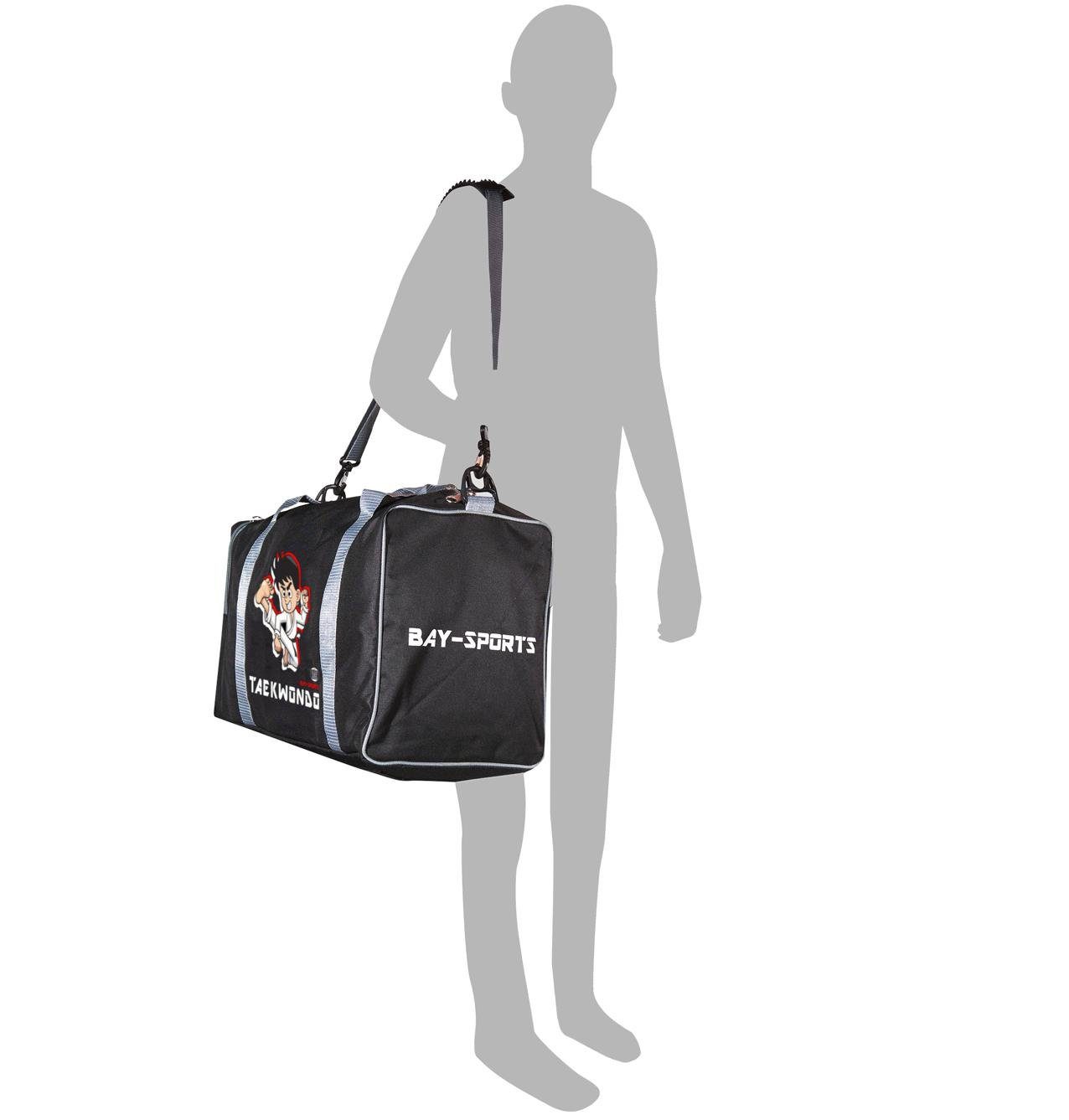 BAY-Sports Sporttasche Sporttasche für Kinder Taekwondo schwarz/grau 50 cm