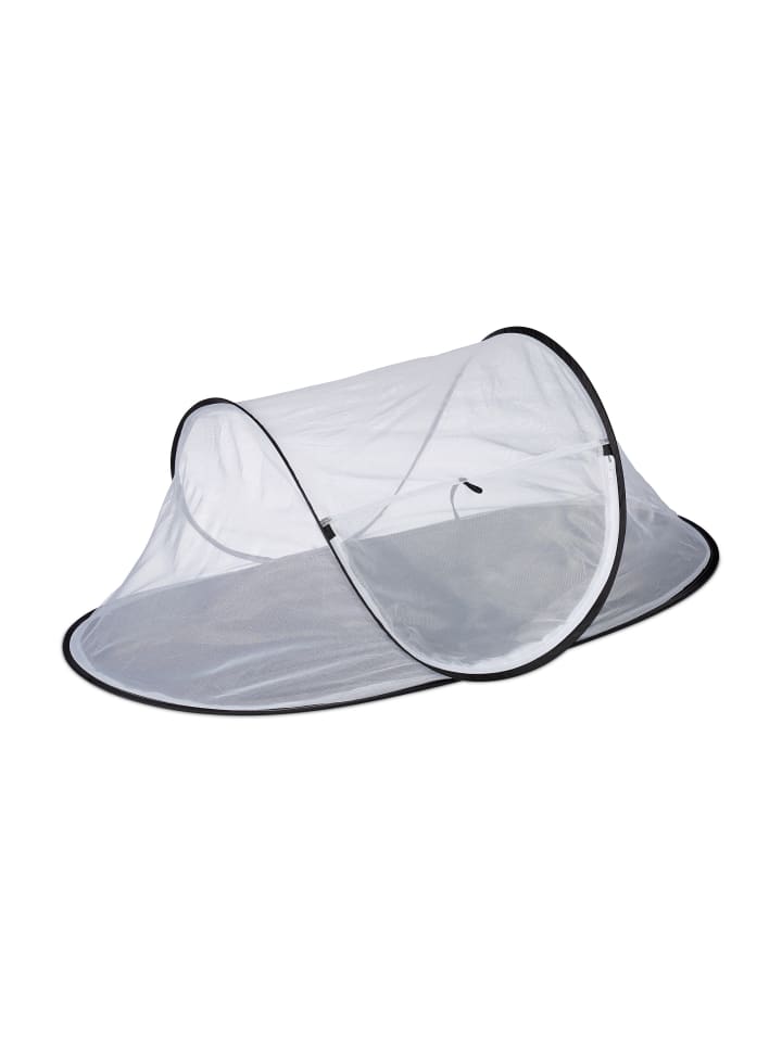 relaxdays Fliegenhaube in Weiß/Schwarz - (B)107 x (H)40 x (T)25,5 cm günstig kaufen onesize