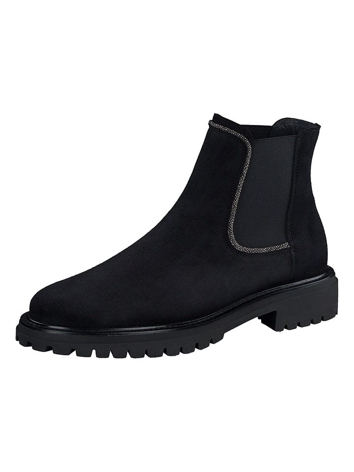 Paul Green Leder-Chelsea-Boots in Schwarz günstig kaufen