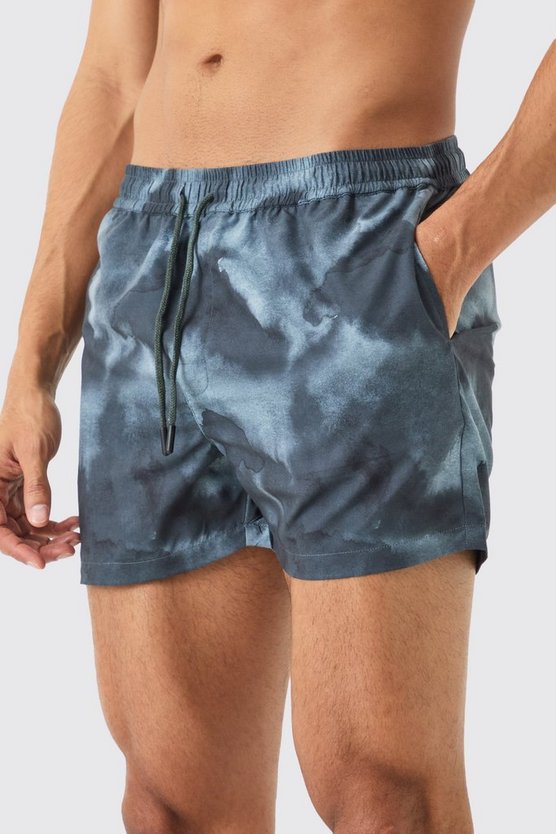 Kurze Badehose mit Acid-Waschung