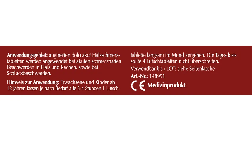 Anginetten Halsschmerz-Tabletten Dolo akut Kirsche