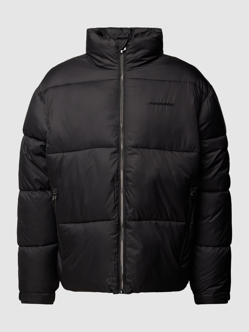 Steppjacke mit Label-Stitching Modell 'DUNCAN' in schwarz