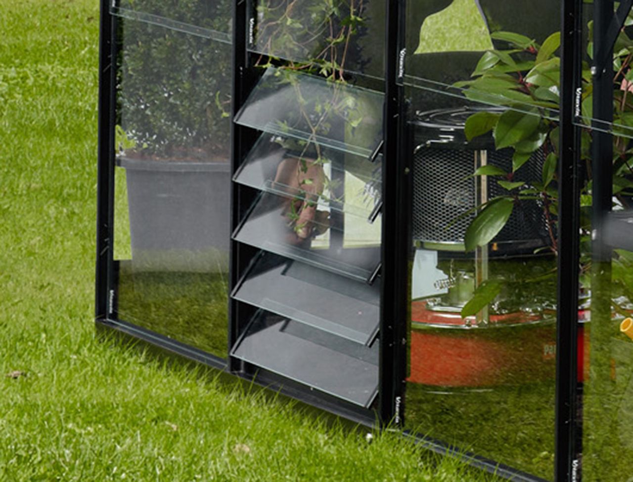 Vitavia Lamellen-Wandfenster, schwarz, mit ESG