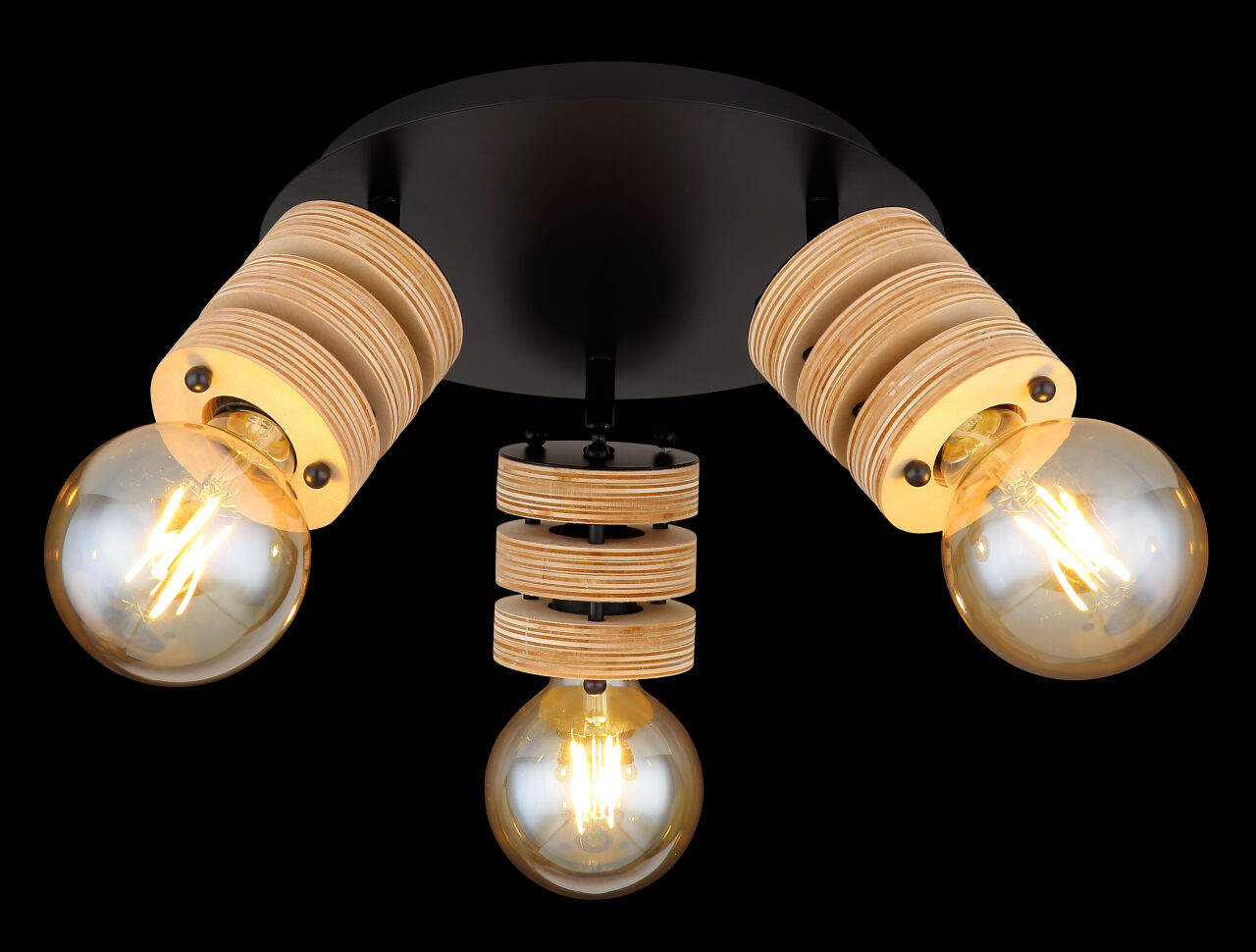 Globo Lighting - ANGELINE - Strahler Metall schwarz matt, 3x E27