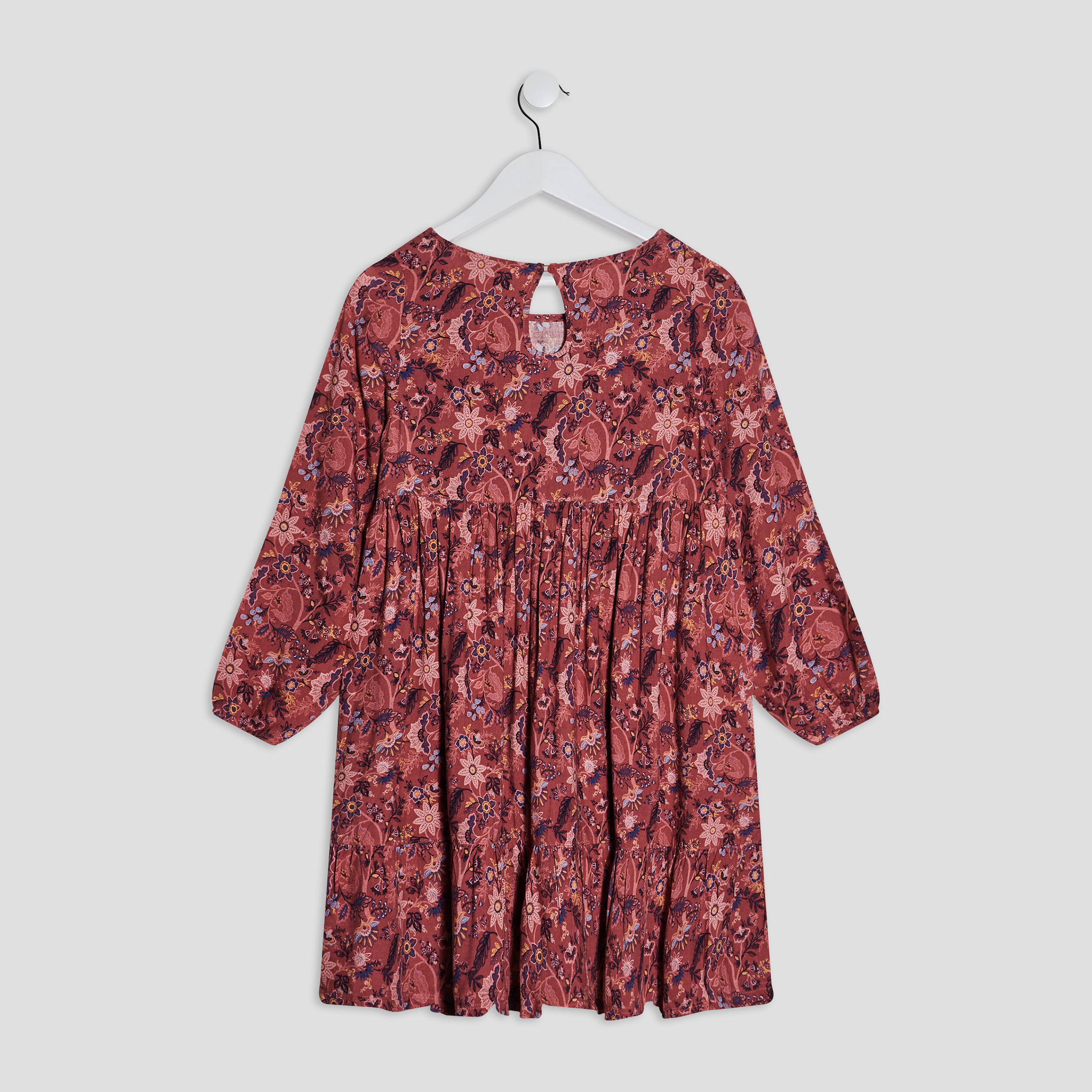 Robe évasée manches longues rose framboise fille | La Halle
