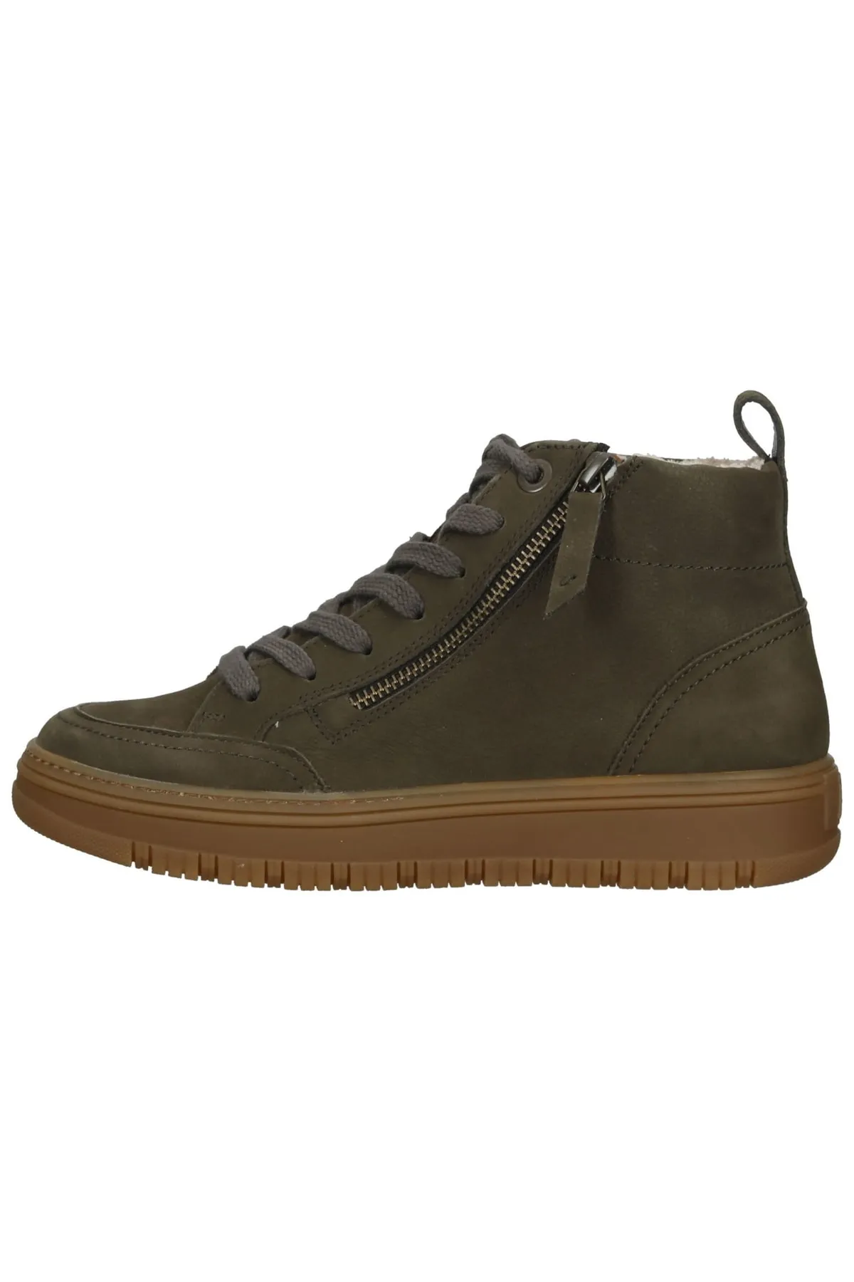Paul Green  Sneaker - Khaki - Flacher Absatz