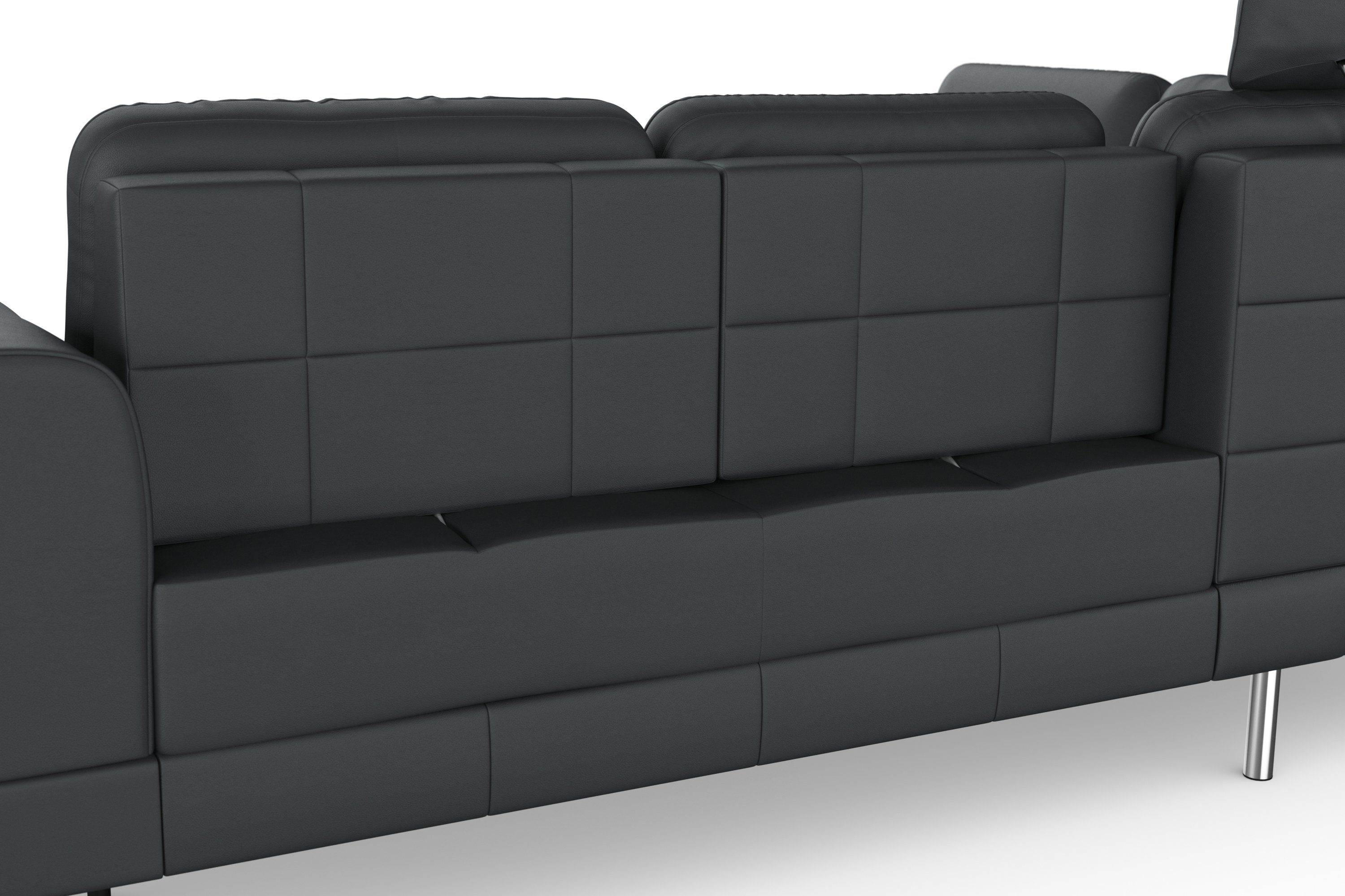 sit&more Ecksofa Bendigo, inklusive Sitztiefenverstellung, Bodenfreiheit 15 cm, in 2 Fußfarben