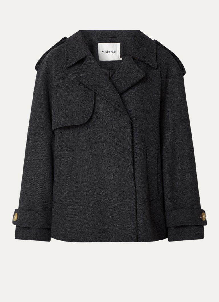 Cappotto Esmund di Modström de lana mixta z boczną kieszenią