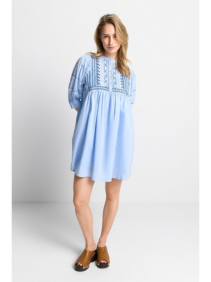 Rich & Royal Leinen-Kleid in Hellblau günstig kaufen